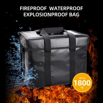 Пожароустойчива липо-безопасна чанта Взривозащитен Защитен батерия Водоустойчива чанта с обков-ципове Дръжка Предпазен Калъф за съхранение