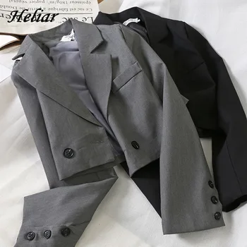 Дамски якета Heliar с дълъг ръкав, японски реколта палто JK, съкратен якета копчета за жени, пролетни костюми 2023