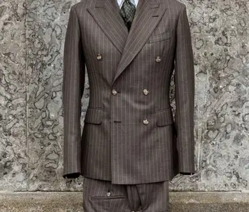 Есенен костюм homme 2022 по-добра цена, оборудвана, Двубортный, от 3 теми, вечерни костюми на Младоженеца за Господа (яке, сако + панталон)