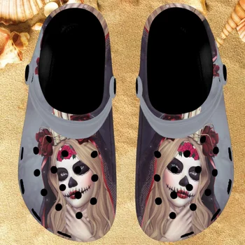 Необичаен дизайн за момичета готов, чехли за възрастни, плажна годишна жена домашни обувки, сандали, дамски дишащ стил, страшно