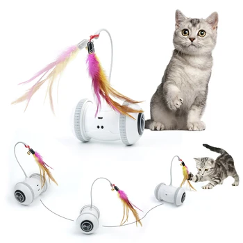 Интерактивен Електронен закачка с пера, USB Акумулаторна Автономен умен робот-коте, играчки за домашни животни, автоматична допир играчка за котки