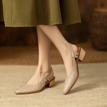 Дамски обувки 2023, модни дамски сандали със затворена пета кутия, летни модел сандали, дамски сандали с остри пръсти, дамски сандали на дребни подметка