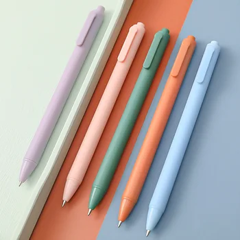 Проста гел писалка Macaron Press Type Black Water Pen с пулевым фитил, модул за Обучение Изпит за учениците, канцеларски материали за офиса