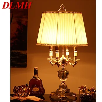DLMH-Слаби Кристален настолна лампа Модерна led луксозна настолна лампа с абажуром, декоративна за дома, нощна