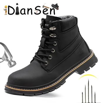 DianSen/Мъжки строителна работна обувки Със Стоманени пръсти И защита От Пробиви, Защитни Ботуши За Мъже, Противоударные Обувки на платформа Hombre