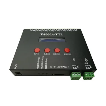 Пълноцветен контролер SD-карта T8000A DMX 512 RGB с програмируем led лента 8192 пиксела