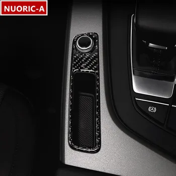 Панел за превключване на предавките на превозното средство от въглеродни Влакна, Дръжка за Регулиране на силата на звука Рамка Стикер на Кутията Покритие За Audi A4 B9 2017-2021 Аксесоари за интериора