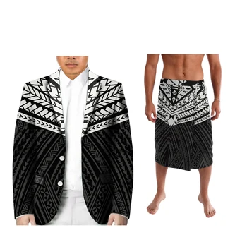 Ретро бизнес костюм за почивка Tribe, Сватба парти, Абитуриентски бал, мъжки полинезийски костюм Поло с яка-ботуш, комплект от две части, индивидуален фигура костюм