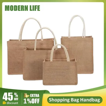 Чанти-тоут от зебло, дамски ленени чанти-тоут за купувачите, големи летни плажни Чанти, преносими Еко-чанта за пазаруване с горната дръжка с различни размери