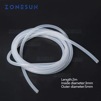 ZONESUN PJ-GZ3, Дължина 2 м, Вътрешен диаметър 3 мм силиконова тръба маркуч за машини за бутилиране на етерични масла