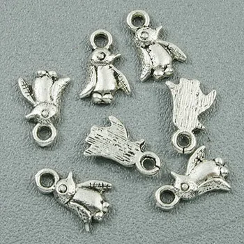 120 бр. тибетски сребърен цвят, окачване с малък пингвин H0631, висулки за бижута
