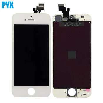 5 бр./лот за iPhone 5 LCD дисплей с сензорен цифрователем в събирането на черно-бял Безплатна доставка