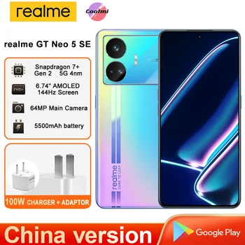 realme GT Neo 5 SE 8 GB 256 GB Snapdragon 7 + Gen 2 Восьмиядерный Мобилен Телефон 6,74 
