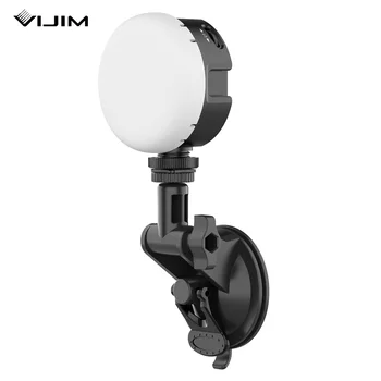 VIJIM VL69KIT Video LED Light Попълнете Лампа с Вендузата, която регулира Наклона на 270 °, Вградена Батерия за Осветление видео-конферентна връзка към PC