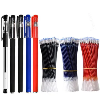 Набор от гелевых дръжки Kawaii, черни синьо мастило, бързосъхнеща химикалка писалка 0,5 мм, неутрална дръжка, за канцеларски материали, ученически принадлежности, канцелярский набор от
