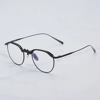 2022 Ново записване, ретро-Ръчно изработени, ультралегкая дограма от чист титан, черна и Златна рамки за очила за мъже, марка STRATUS, очила за късогледство
