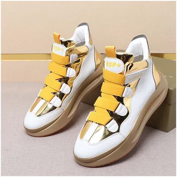 Нова мъжки обувки с писмото принтом в стил пънк, хип-хоп, модерен високи маратонки на равна подметка, ежедневни лоферы Zapatillas