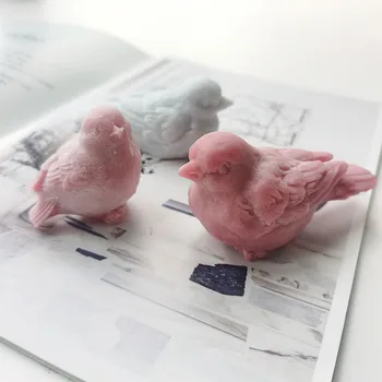 3D Свещ за Ароматерапия с птица, силиконова форма, гипсови форми за дома, направи си Сам, восъчна форма за свещи във формата на животни
