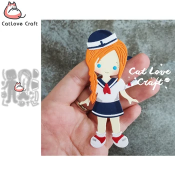Catlove Sailor Girl Метални щанци за рязане, Форма за scrapbooking, шаблони, щанцоване, Производство на картички, преге 