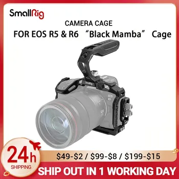 Клетка за камера SmallRig Black Mamba със скоба за HDMI кабел и почистващ Комплект горната дръжка за фотоапарати Canon EOS, R5 и R6 3233/3234