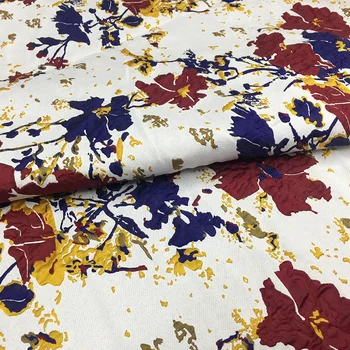 Жаккардовая тъкан, която е боядисана пряжей, пролет-есен, пищни рокля с цветен модел в литературния стил, модерен дизайн, шивашки на едро Материал Плат за квадратни метра