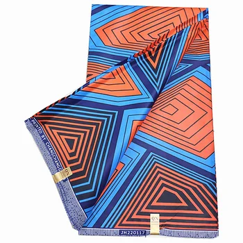 Висококачествени Африкански Тъкани от Полиестер Анкара Ява, Восъчни Плат, 6 ярда, Нигерия, 100% Полиестерен Лист, Отпечатан Материал за Рокли XF316-2