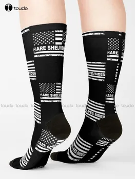 Голи рафтове Байдън - Забавен стока Let ' S Go Брандън - Лгбт Стикери Lgb Fjb - Тенденция чорапи с флага на сащ 2021