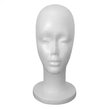 Дамски Модел на Главата на манекена от стиропор САМ, Шапка, Държач за Очила, Бял Лек