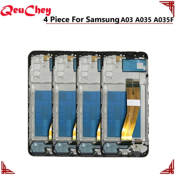 4 бр./партида, Оригиналът е За Samsung Galaxy A03 A035 A035F SM-A035F/DS, LCD дисплей, сензорен дисплей, Дигитайзер, сглобени С Рамка
