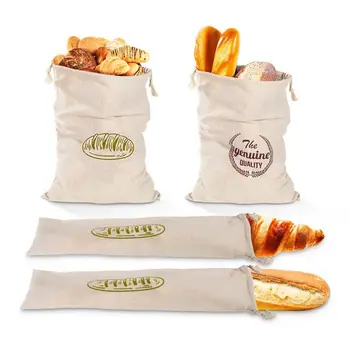 Тъканни хляб пакети, Хлебни пакети за домашен хляб, бельо хляб пакет на съвсем малък за съхранение на хляб, зеленчуци, пресен хляб и
