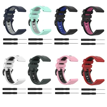 Подходящи быстросъемные умни часовници, цветни аксесоари за Garmin Fenix 6X, силиконови спортни сменяеми въжета за мъже и жени