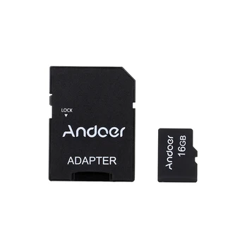 Andoer 16GB Карта Памет от Клас 10, TF Card + Адаптер TF Card за Камери Автомобилна Камера на Мобилен Телефон Настолен КОМПЮТЪР аудио плеър, GPS