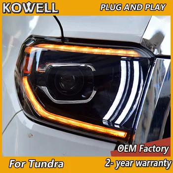 Автомобилен стайлинг за Toyota Tundra на прожекторите 2014-2019 Tundra фаровете DRL динамичен мигач Обектива на проектора светлини