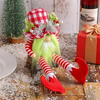 Червена Коледна кукла-ФЕЯ, Коледна дългокраката кукла, подвесное украса, Коледна парти, детски подарък играчка, Стоки за декорация на дома 2023