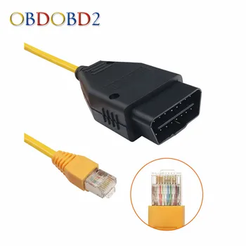 Най-новият мрежов кабел E-SYS за BMW F-серия на ICOM OBD2, Диагностичен кабел за кодиране Ethernet ESYS Data OBDII, Инструмент за скрита за кодиране на данни