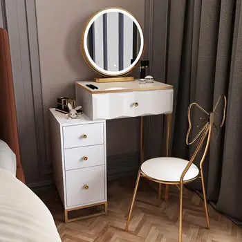 Хранене Тоалетка за спалня 50 ультраузких 60 см Модерен изчистен скандинавски луксозен шкаф за грим, бижута, мебели за дома, XF30YH