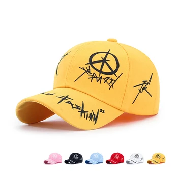 Модни жълти Шапки с графити, бейзболна шапка в стил хип-хоп, градинска ежедневни шапка с козирка и принтом, мъжки Дамски пролетно-лятна шапка на шофьор на камион