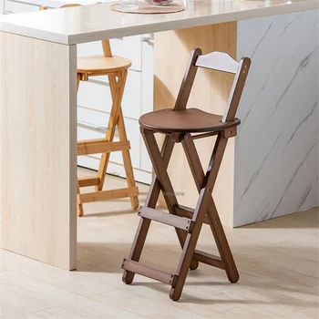 Бар столове в скандинавски стил с облегалка, сгъваем за хола, модерен Прост бар стол, високо столче, креативна мебели за трапезария Barkrukken WZ