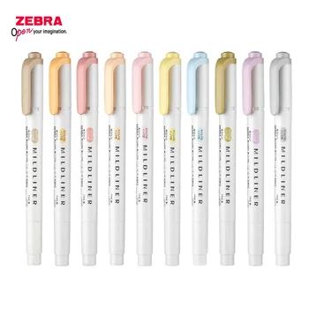 Нови цветове, 1 бр., японски маркер Zebra Mildliner, маркери за меки линии, пастелни меки цветове, двустранен водоустойчив маркиране Забележка