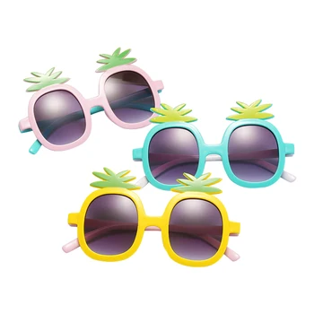 Сладки кръгли слънчеви очила за най-малките момчета и момичета, модни детски vintage слънчеви очила с участието на мультяшного Ананас, защита от ултравиолетови лъчи, класически детски очила