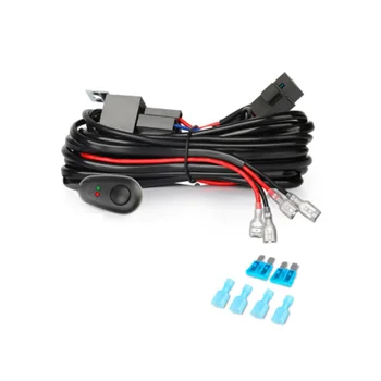 Комплект колани кабели за включване-изключване 2-те светлинни предпазител реле на 12V 40A 180 W/300 W за led панел за работното осветление 4-52 инча