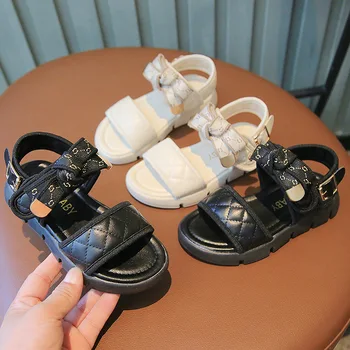 Летни детски обикновена сандали за момичета, модерни и удобни бели сандали, нескользящие дишаща, меки детски сандали за момичета