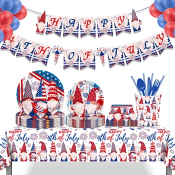 4 юли, Националния празник на раждането на Хартиени за еднократна употреба комплекти Монтиране на врата куплет Декорации за Деня на Независимостта на САЩ