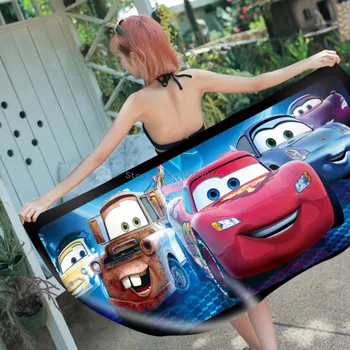Популярното детско кърпи за баня Disney Lightning McQueen Cars 95, мультяшное бебешка кърпа за момичета и момчета, впитывающая гъба, плажна кърпа, Одеало
