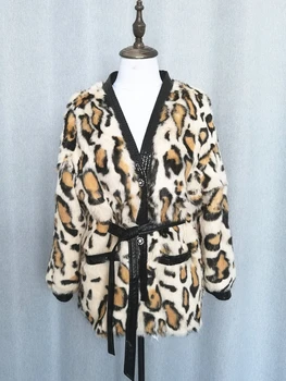 Furyoume Дамско зимно палто от естествена кожа заек, Топло висококачествена луксозна кожа яке големи Размери, дамски градинска дрехи, Хит на продажбите 2023