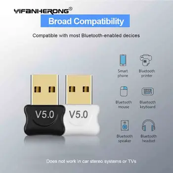 USB безжичен адаптер BT5.0, съвместим с Bluetooth 5.0 приемник, ключ, високоскоростен предавател безжичен USB адаптер за преносими КОМПЮТРИ