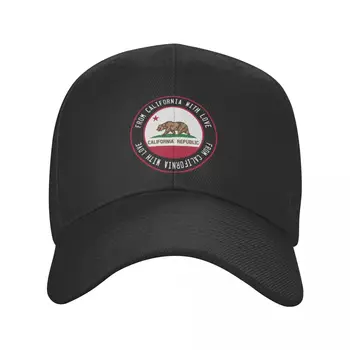 Модерна бейзболна шапка Унисекс с участието на Хартата на Калифорния Република с Мече за възрастни, Регулируем шапка за татко, Дамски, Мъжки шапки в стил хип-хоп, Летни шапки