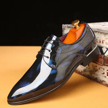 Висококачествена Марка мъжки официалната обувки, мъжки кожени модела обувки-oxfords, модерен бизнес мъжки обувки, сватбени обувки с остър пръсти 2023