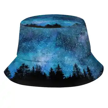 Звездна нощ В Гората Рибарска шапка-Шапки кофа-Шапки Горска Звезда Звездна Нощ Звезден Nicht Гакакси Космическите Дървета на Хоризонта на Нощното Небе