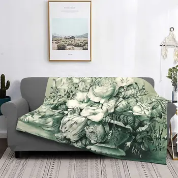 Одеяло с цветен модел, флисовое всесезонное антикварное сладко супер топло одеяло за домашно дивана, плюшевое коварен одеяло